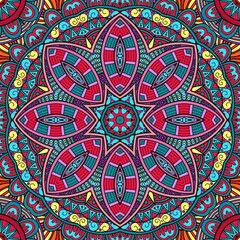 Colorful Mandala Flowers Pattern Boho Symmetrical 1012