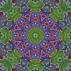 Colorful Mandala Flowers Pattern Boho Symmetrical 1009