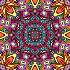 Colorful Mandala Flowers Pattern Boho Symmetrical 988