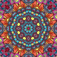 Colorful Mandala Flowers Pattern Boho Symmetrical 939