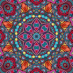 Colorful Mandala Flowers Pattern Boho Symmetrical 938