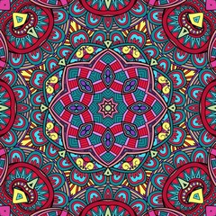 Colorful Mandala Flowers Pattern Boho Symmetrical 937