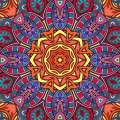 Colorful Mandala Flowers Pattern Boho Symmetrical 920