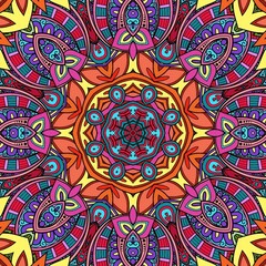 Colorful Mandala Flowers Pattern Boho Symmetrical 855