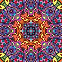 Colorful Mandala Flowers Pattern Boho Symmetrical 854