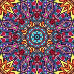 Colorful Mandala Flowers Pattern Boho Symmetrical 850
