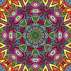 Colorful Mandala Flowers Pattern Boho Symmetrical 847