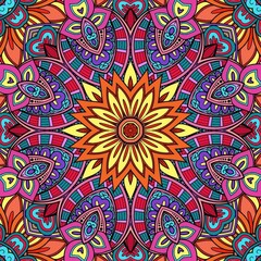 Colorful Mandala Flowers Pattern Boho Symmetrical 841