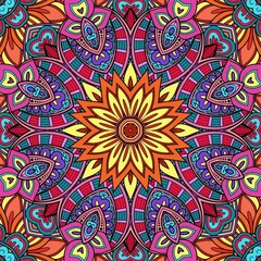 Colorful Mandala Flowers Pattern Boho Symmetrical 841