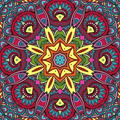 Colorful Mandala Flowers Pattern Boho Symmetrical 839