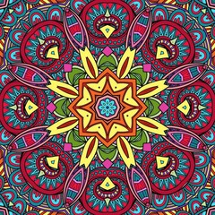 Colorful Mandala Flowers Pattern Boho Symmetrical 839