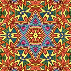 Colorful Mandala Flowers Pattern Boho Symmetrical 760