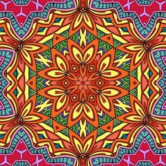 Colorful Mandala Flowers Pattern Boho Symmetrical 749