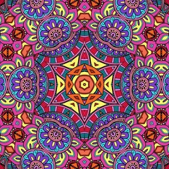 Colorful Mandala Flowers Pattern Boho Symmetrical 669
