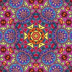 Colorful Mandala Flowers Pattern Boho Symmetrical 669