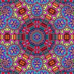 Colorful Mandala Flowers Pattern Boho Symmetrical 659