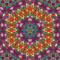 Colorful Mandala Flowers Pattern Boho Symmetrical 655