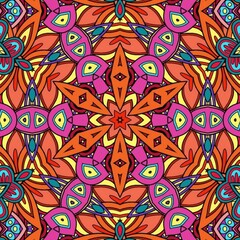 Colorful Mandala Flowers Pattern Boho Symmetrical 585