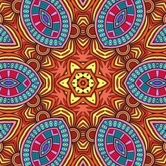 Colorful Mandala Flowers Pattern Boho Symmetrical 582
