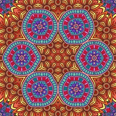Colorful Mandala Flowers Pattern Boho Symmetrical 580