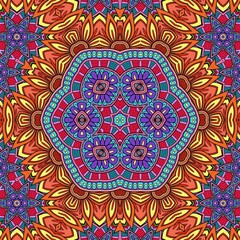 Colorful Mandala Flowers Pattern Boho Symmetrical 573