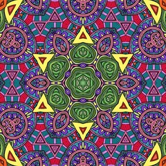 Colorful Mandala Flowers Pattern Boho Symmetrical 513