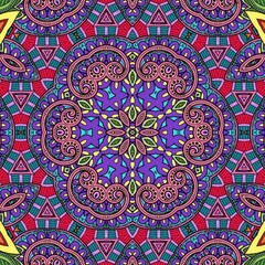 Fototapeta premium Colorful Mandala Flowers Pattern Boho Symmetrical 512