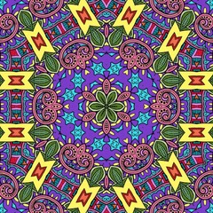 Colorful Mandala Flowers Pattern Boho Symmetrical 509