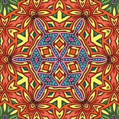 Colorful Mandala Flowers Pattern Boho Symmetrical 352