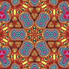 Colorful Mandala Flowers Pattern Boho Symmetrical 321