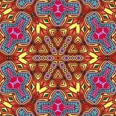 Colorful Mandala Flowers Pattern Boho Symmetrical 318