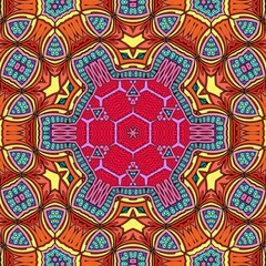 Colorful Mandala Flowers Pattern Boho Symmetrical 316