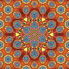 Colorful Mandala Flowers Pattern Boho Symmetrical 307