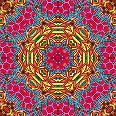Colorful Mandala Flowers Pattern Boho Symmetrical 236