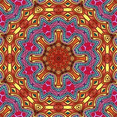 Colorful Mandala Flowers Pattern Boho Symmetrical 229