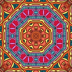 Colorful Mandala Flowers Pattern Boho Symmetrical 204