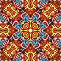 Colorful Mandala Flowers Pattern Boho Symmetrical 138