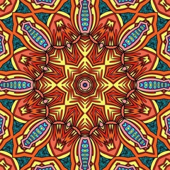 Colorful Mandala Flowers Pattern Boho Symmetrical 74