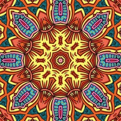Colorful Mandala Flowers Pattern Boho Symmetrical 72
