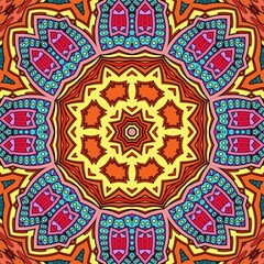 Colorful Mandala Flowers Pattern Boho Symmetrical 71