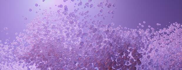 Purple Banner with Contemporary, Floating Bubbles. Medical or Cutting Edge Technology concept.