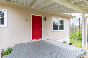 outdoor space front porch with red door