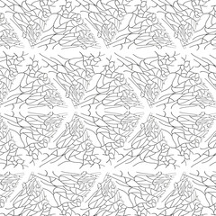 Hand-drawn black fine lines form a pattern on a white background.3d.