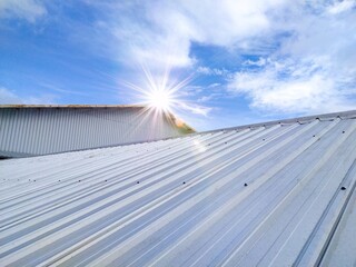 Metal roof in industrial building and construction. © Suranto