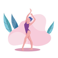 Obraz na płótnie Canvas Flat Style Dance Girl Training Illustration