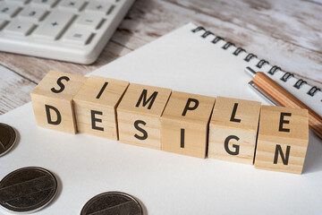 シンプルデザインのイメージ｜「SIMPLE DESIGN」と書かれた積み木