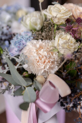 Carnation in flower arrangement box