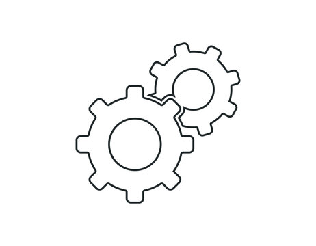 Gear vector icon isolated, cogs, Settings with flat style