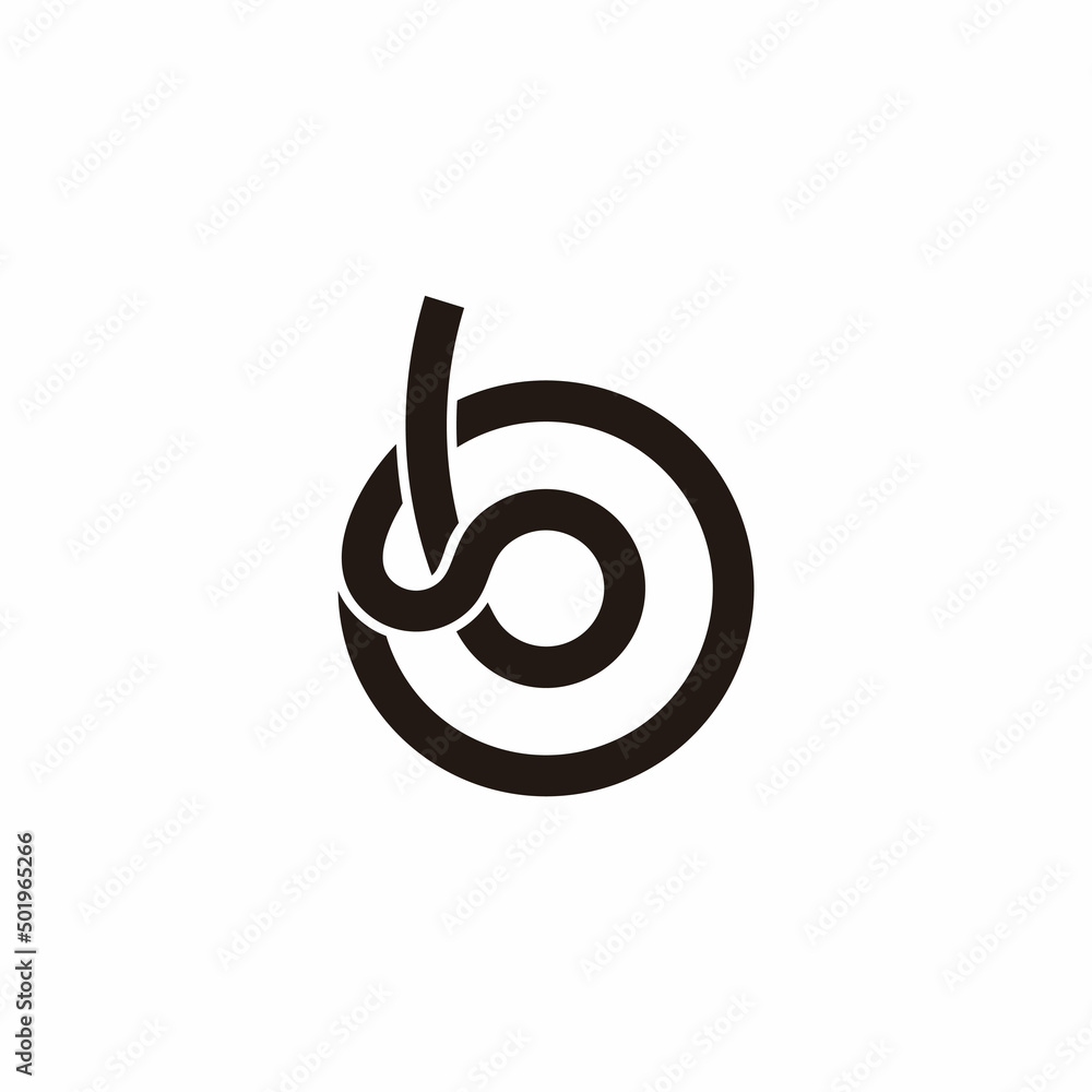Poster letter b circles linked linear loop line logo vector