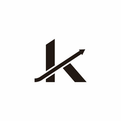 letter k arrow up line geometric finance logo vector